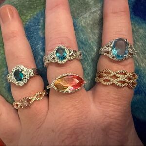 Lot of 6 rings from Bomb Party - sizes range 8,9,10